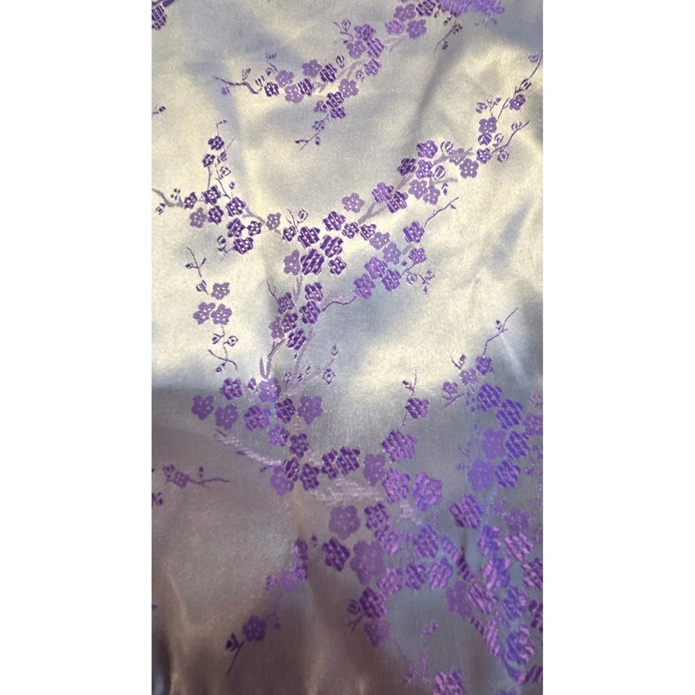 Qian Se Girls Lavender Purple Floral Brocade Cheongsam Qipao Dress Size‎ 12 NEW
